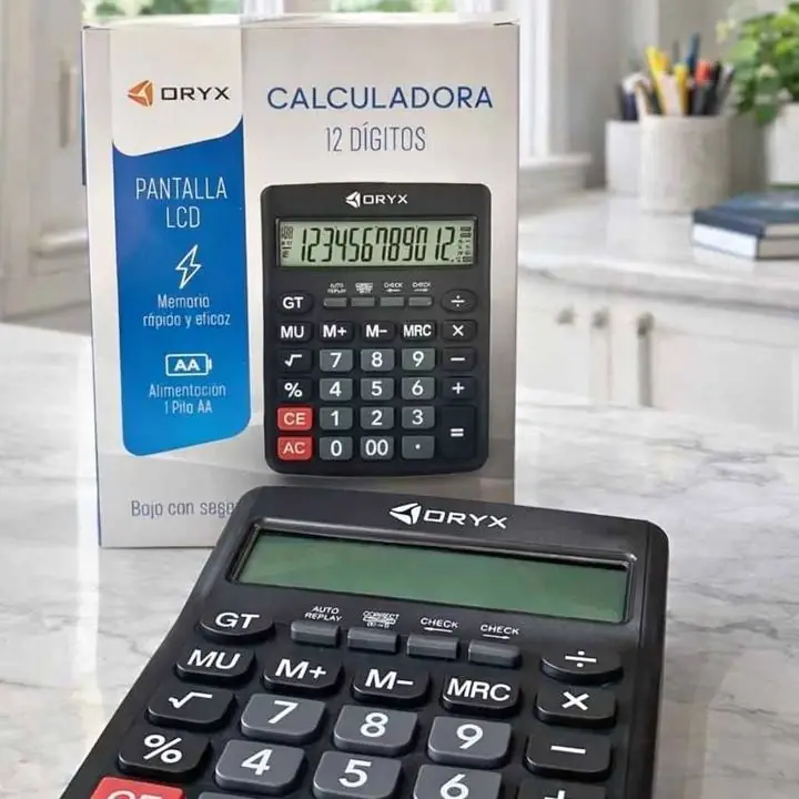 Calculadora oryx – 12 DÍGITOS Pantalla LCD grande