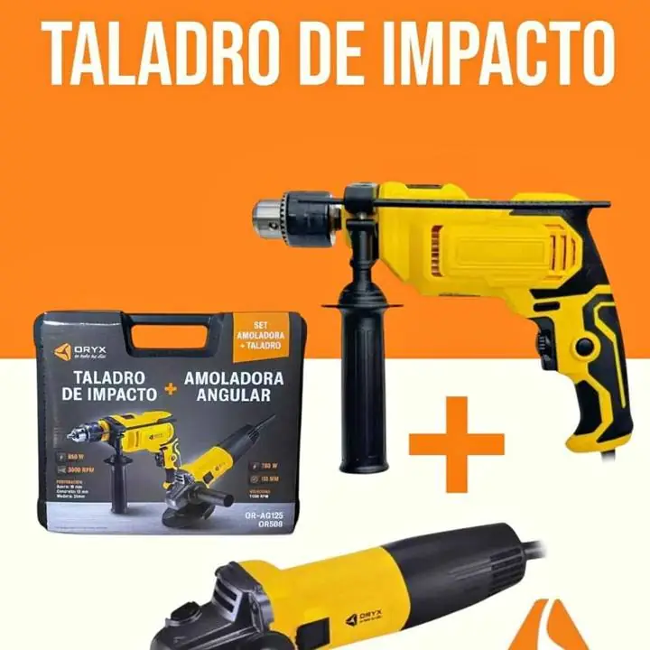 Combo oryx: taladro de impacto + amoladora angular