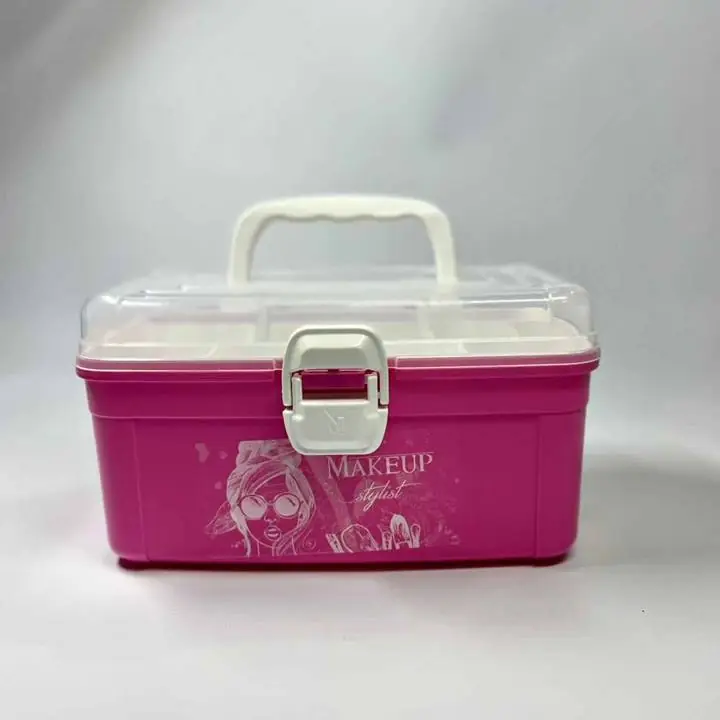 Caja Botiquín Fucsia Ideal para maquillaje, botiquín, accesorios, bijouterie y más