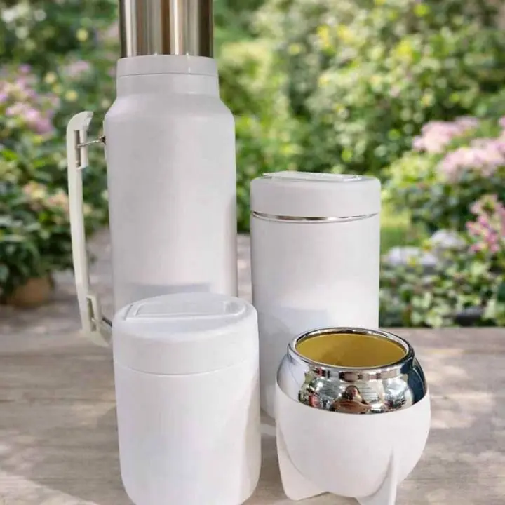 Set matero térmico de acero inoxidable (Mate + Yerbero + Azucarero)