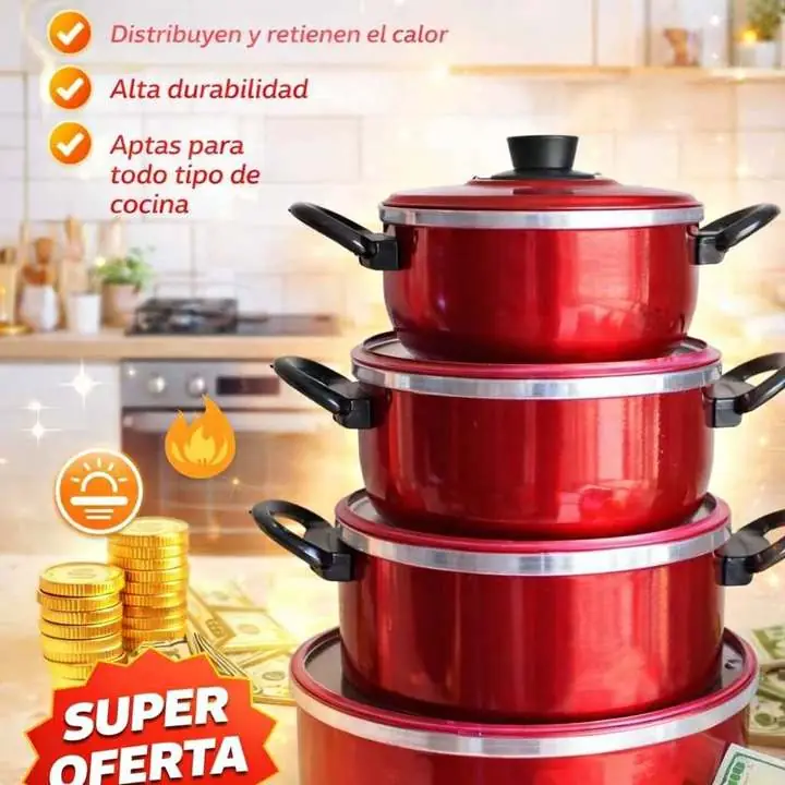 Set de 4 ollas aluminio marca são francisco