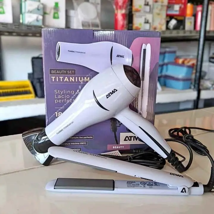 Secador de pelo más planchita de pelo Atma