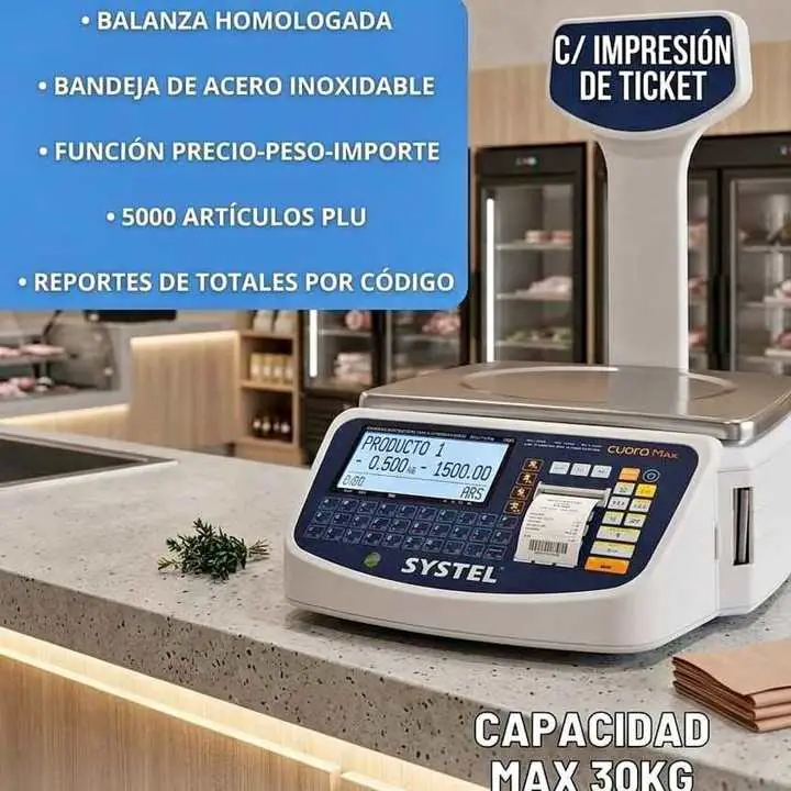 Balanza electrica systel cuora max con ticket