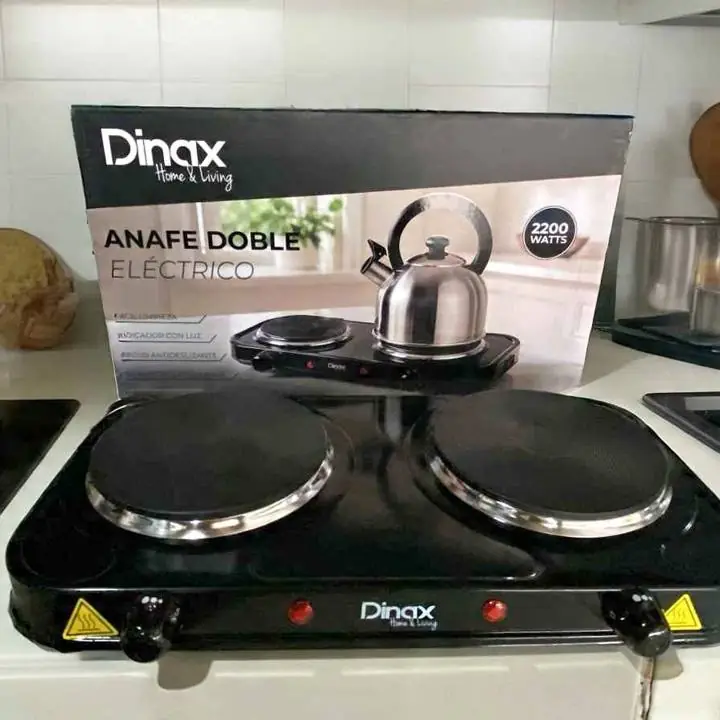 Anafe Doble Eléctrico Dinax Más potencia y comodidad para cocinar todo al mismo tiempo
