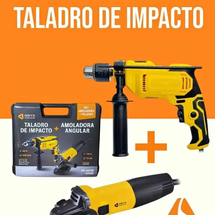 Set de taladro + amoladora oryx