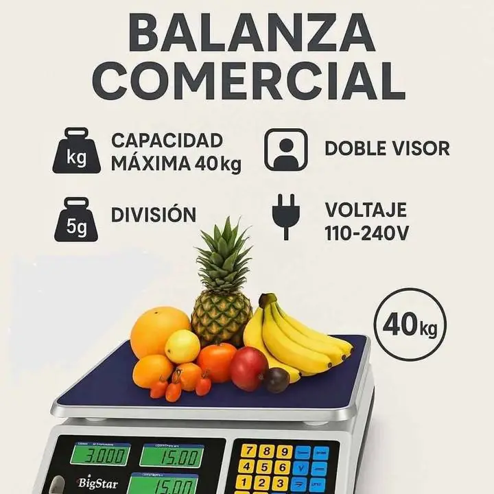 Balanza comercial digital hasta 40 KG