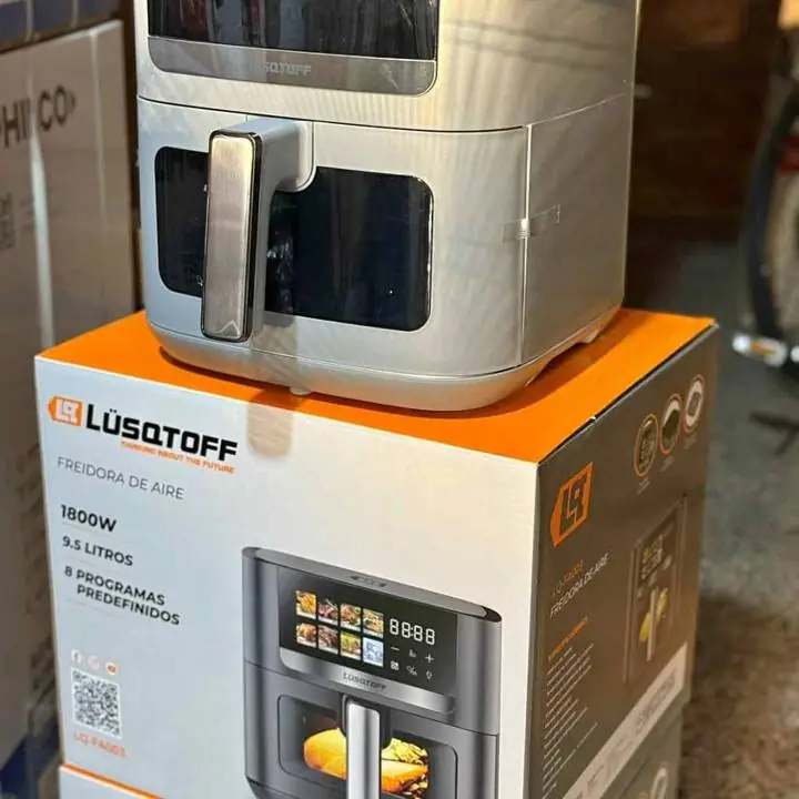 Freidora de aire lusqtoff Potencia de 1800W yCapacidad de 9.5 litros
