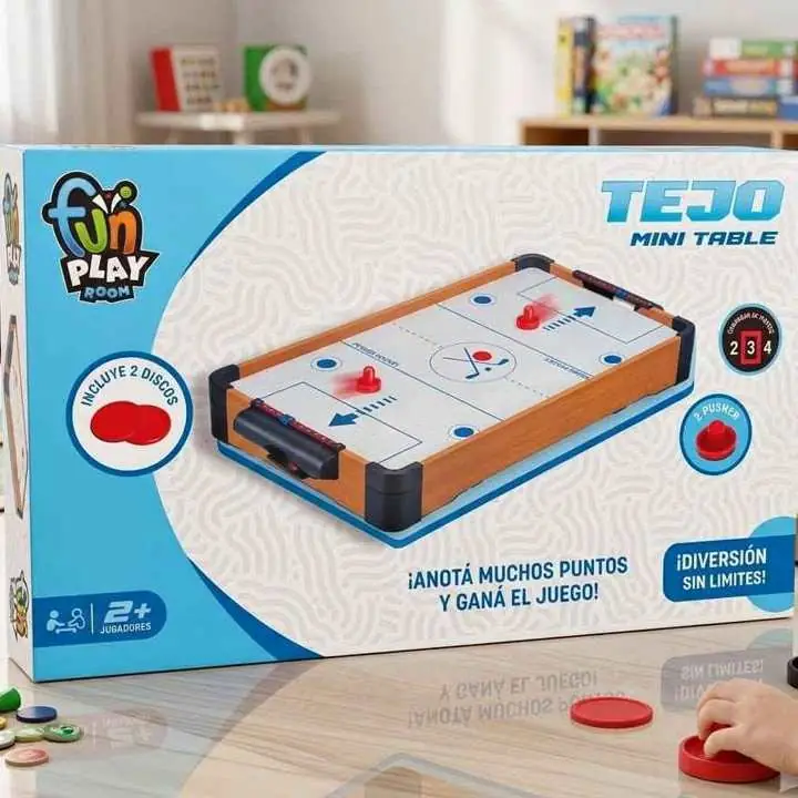 ¡La diversión empieza en casa! Mini Tejo de Mesa Fun Play Room Incluye 2 discos