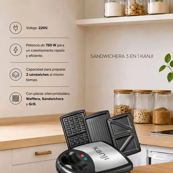 Sandwichera Kanji home 3 en 1