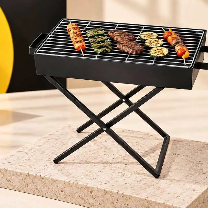 Parrilla portátil P/camping (620) Plegable y liviana, ideal para llevar a donde quieras