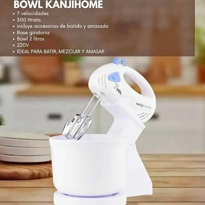 Batidora de mano con bowl kanjihome Solo color blanco