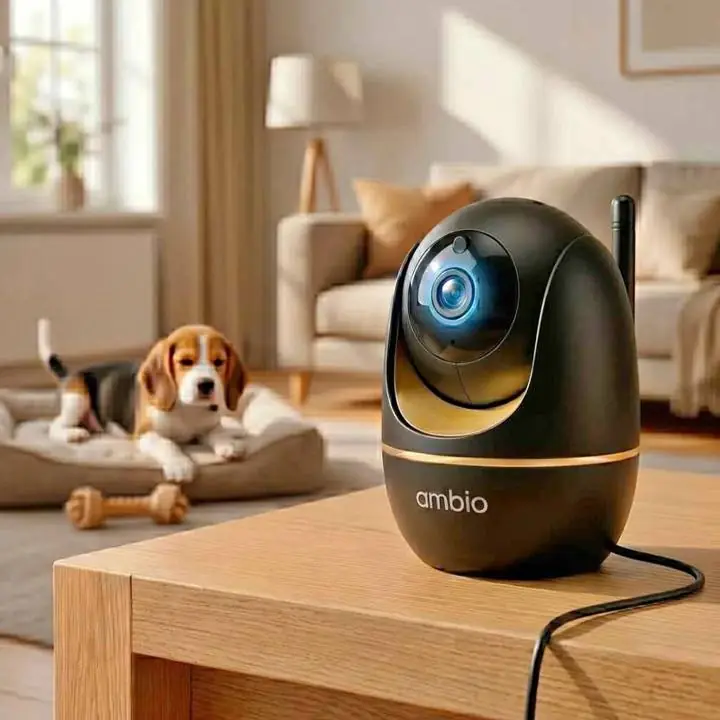 Camara ambio domo exterior negra con dorada