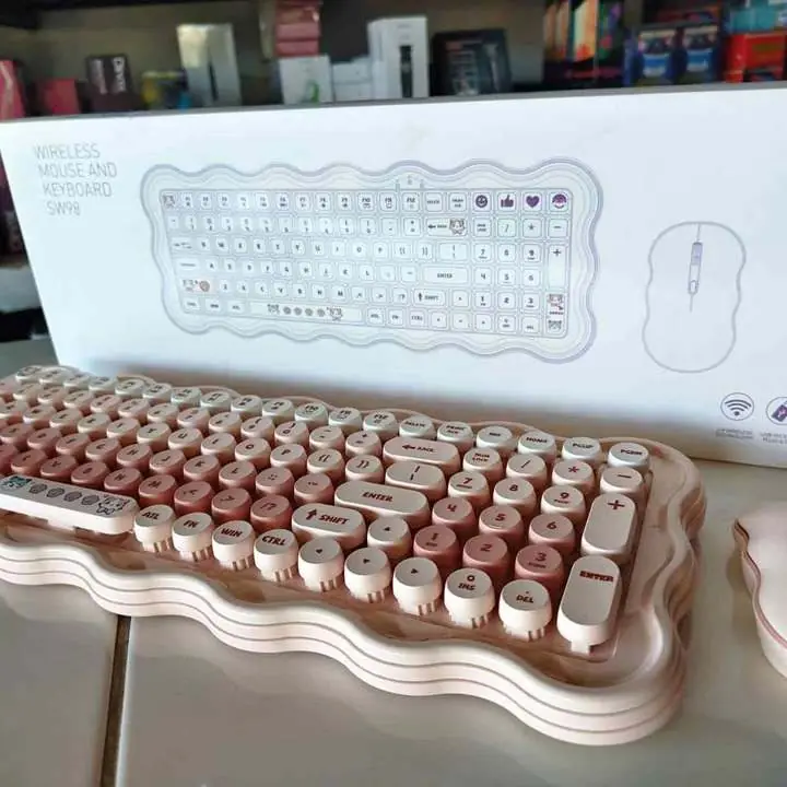 Combo Teclado + Mouse Inalámbrico SW98 Estilo cute para tu escritorio