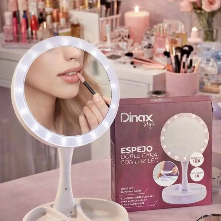 Espejo Doble Cara con Luz LED – Dinax Style