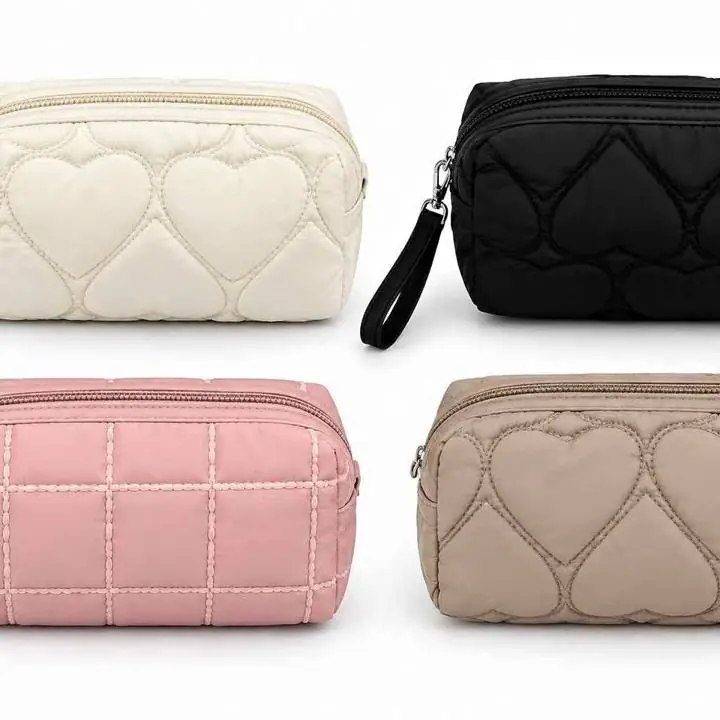 Porta cosméticos Diseño acolchado • varios colores disponibles