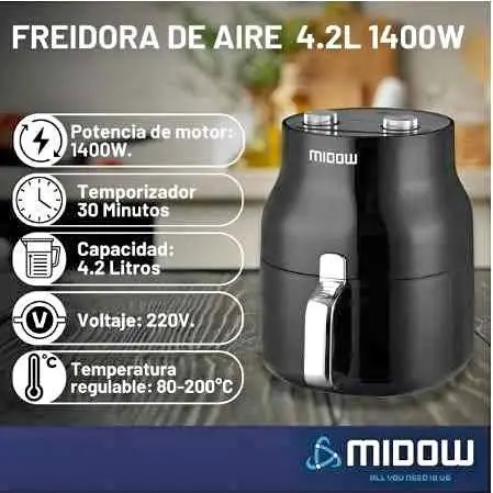 Freidora de Aire Midow 4.2 Ltrs. MDW42A