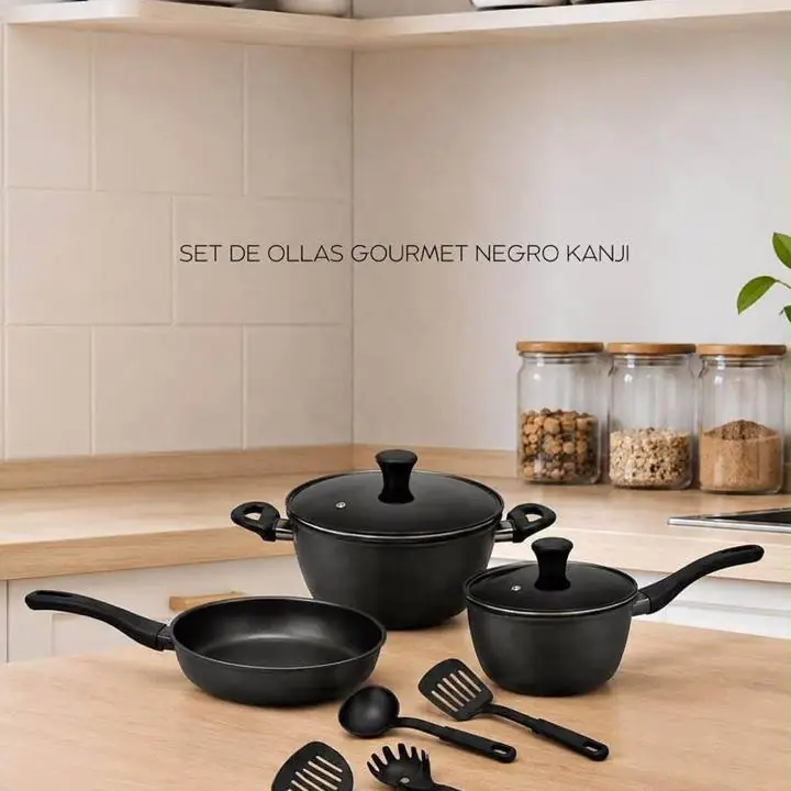 Bateria de olla Kanji negro