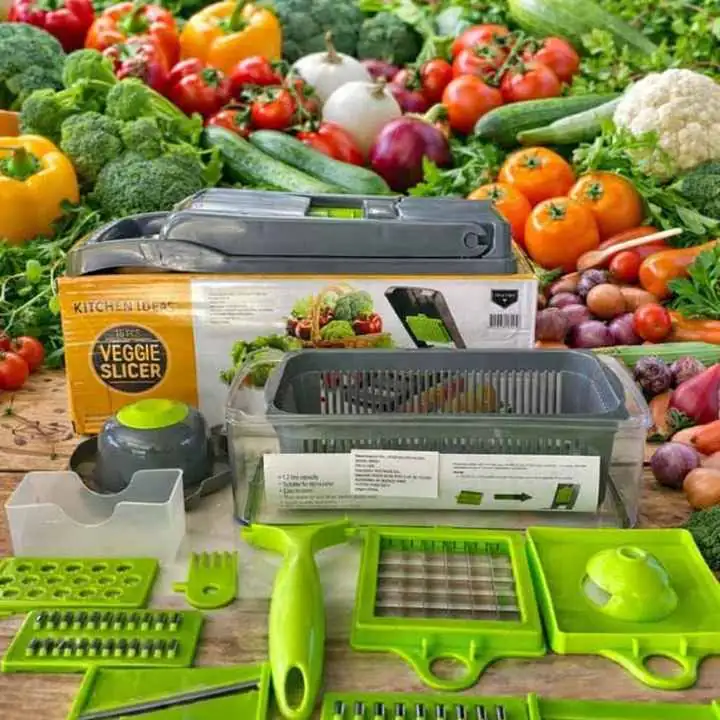 Mandolina 16 piezas Ideal para cortar, rallar y picar todo tipo de verduras de forma rápida