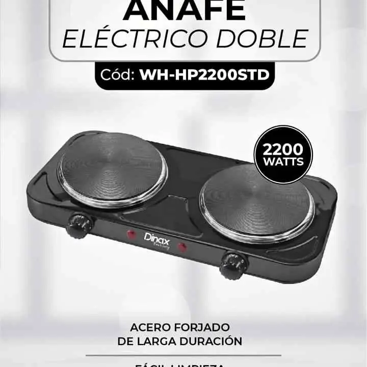 Anafe eléctrico de 2 hornallas – marca dinax