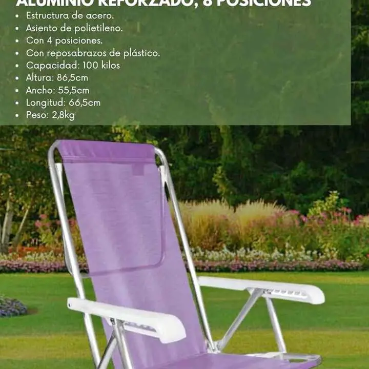 Reposera 8 posiciones mor