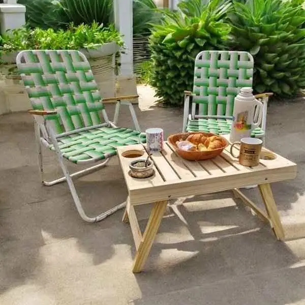 Mesita cervecera/matera de madera plegable 63 x 40 x 43 ideal para pintar