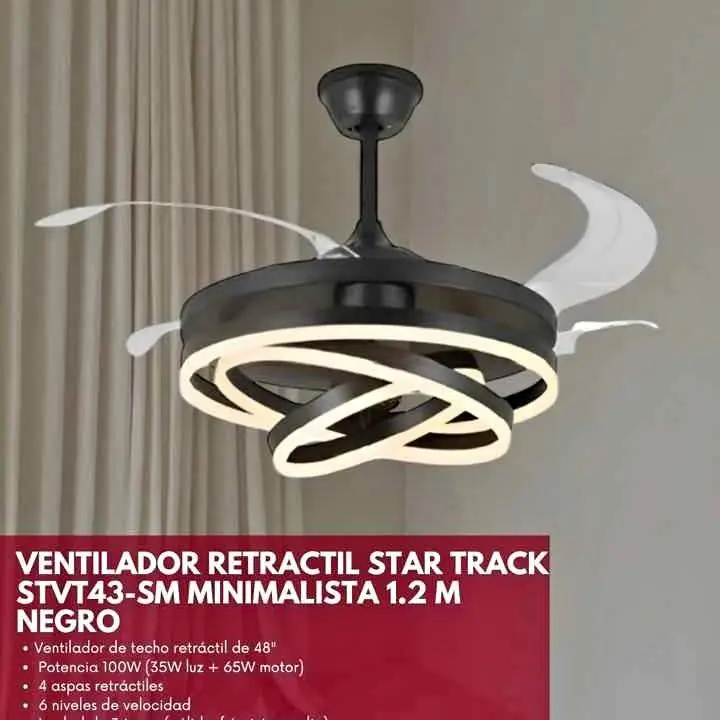 Ventilador de techo retractil minimalista 48" star track