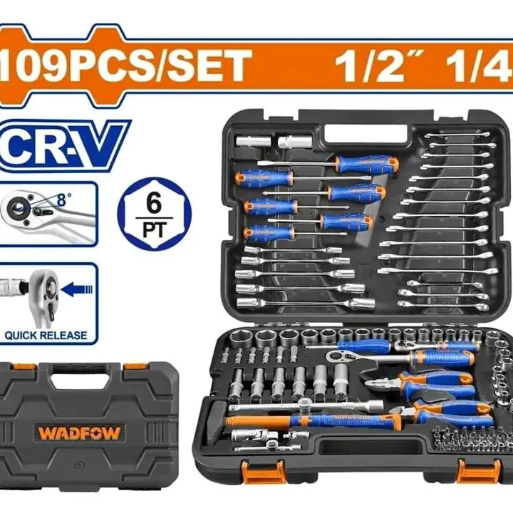 Set de herramientas y tubos 109pzs wadfow $304.700