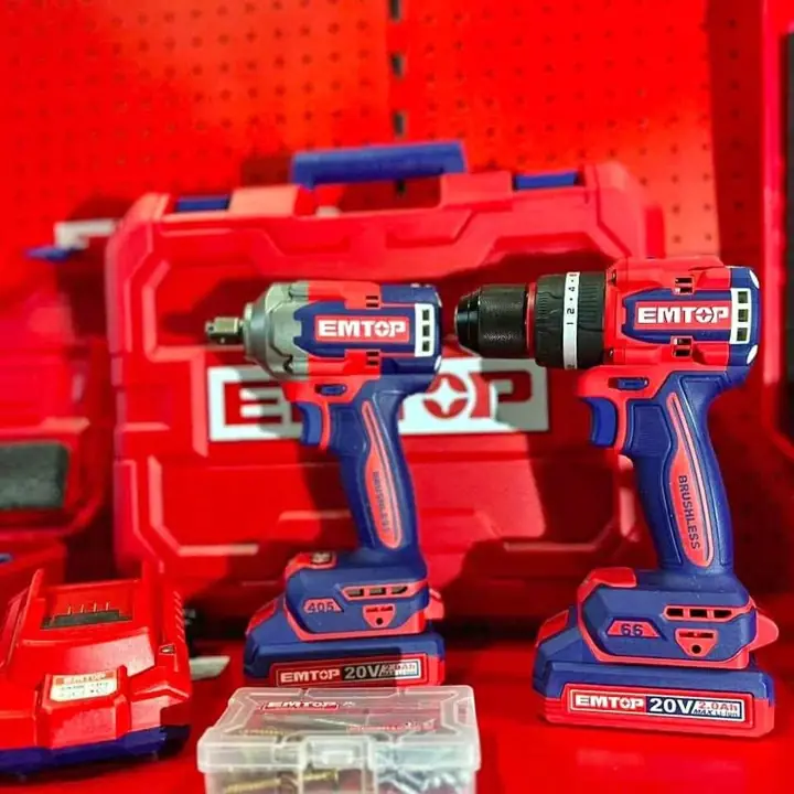 Llave de impacto 405nm + taladro 66nm brushless Emtop $260.870