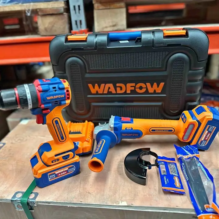 Combo taladro 62nm y amoladora 950w Wadfow