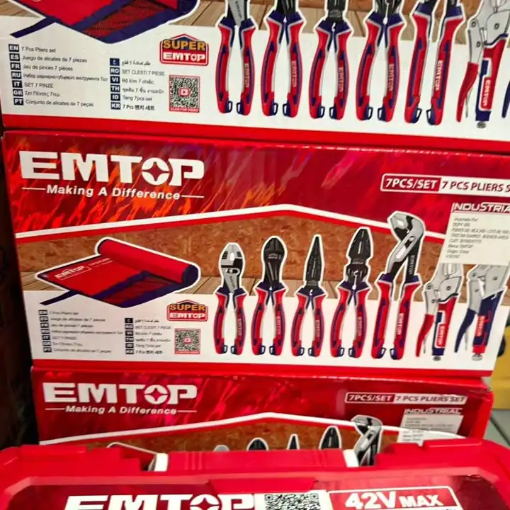Set pinzas y alicates 7pzs emtop
