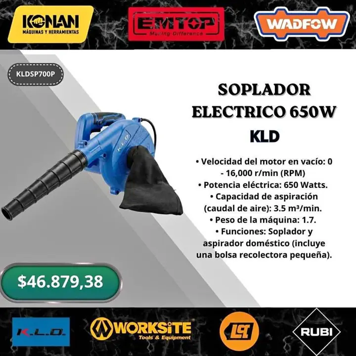 Soplador eléctrico 650w kld