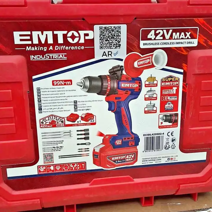 Taladro percutor 99nm 42v Emtop