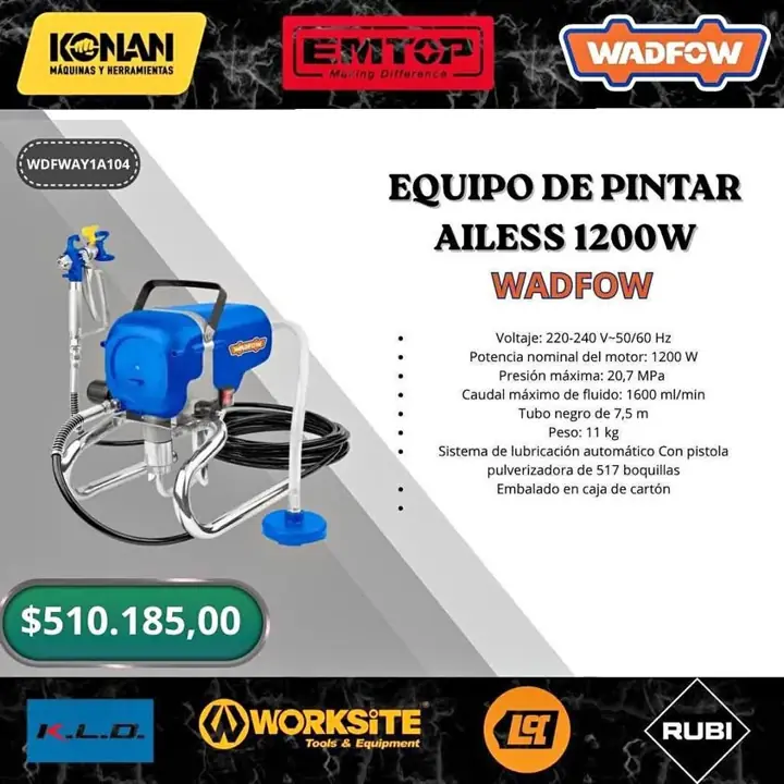 Equipo de pintar 1200w airless wadfow