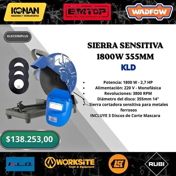 Sierra sensitiva 1800w 355mm kld OFERTA