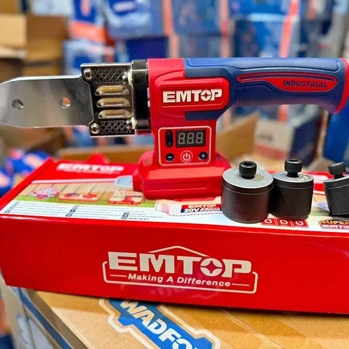 Termofusora 20v Emtop + 2 baterías 2.0ah + cargador $149.900