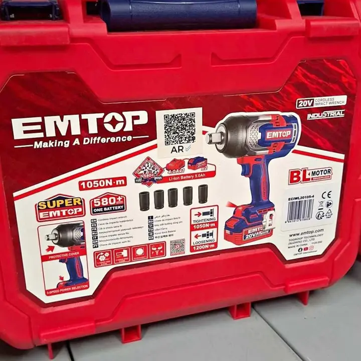 Llave de impacto 1050nm 20v 3/4 emtop