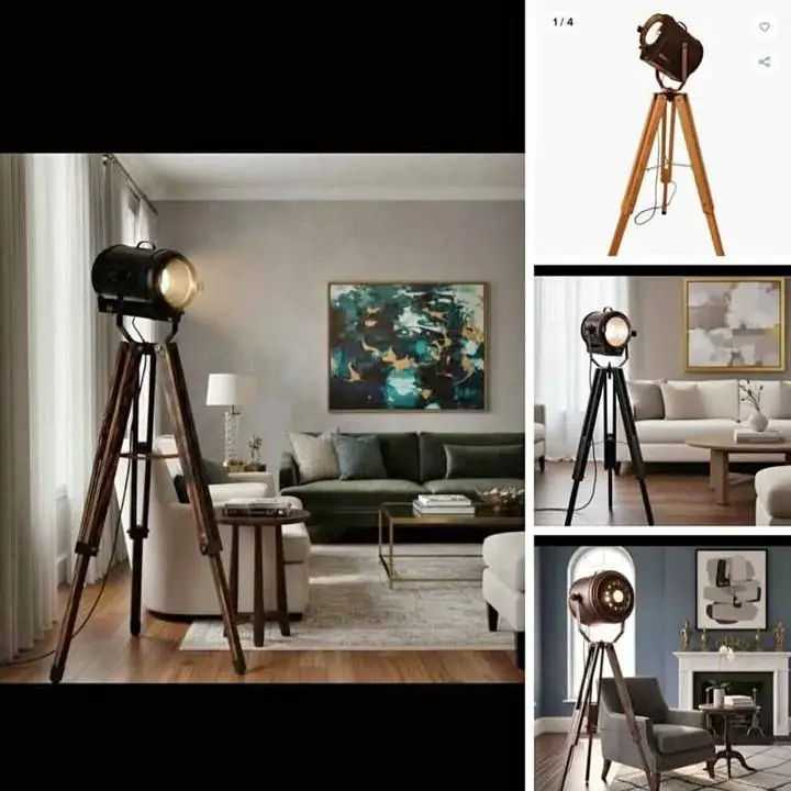 Lampara de pie vintage tripode