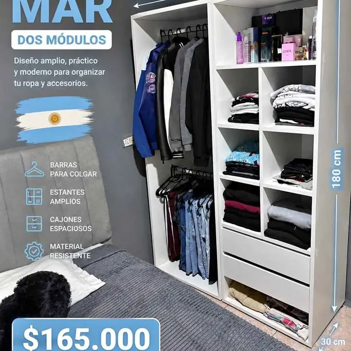 Vestidor mar 180x120x30 $165.000