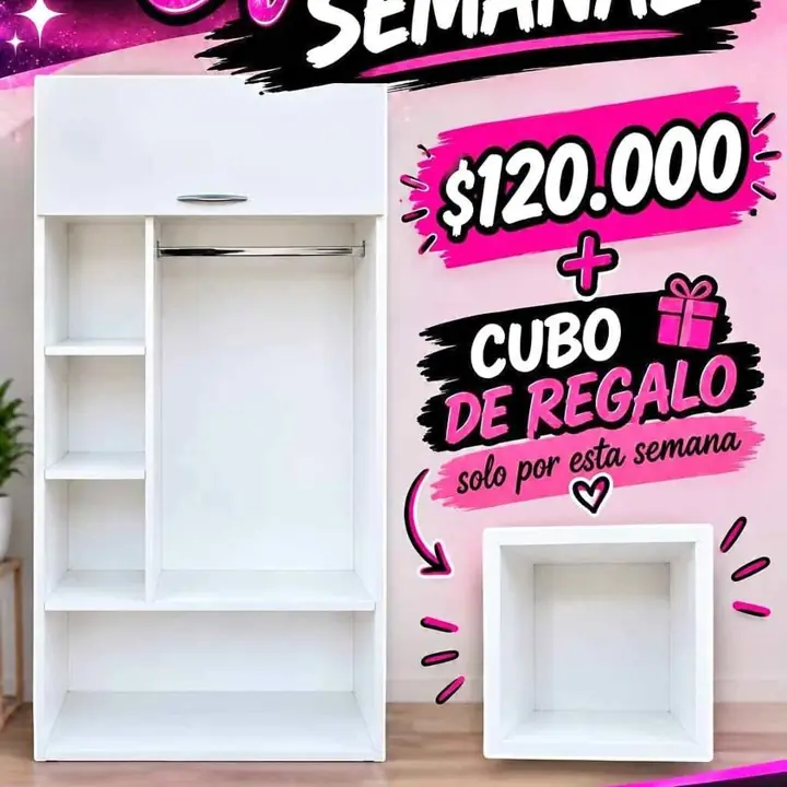 Buenas tengo en promo vestidor 180x90x30 + cubo de regalo $120.000