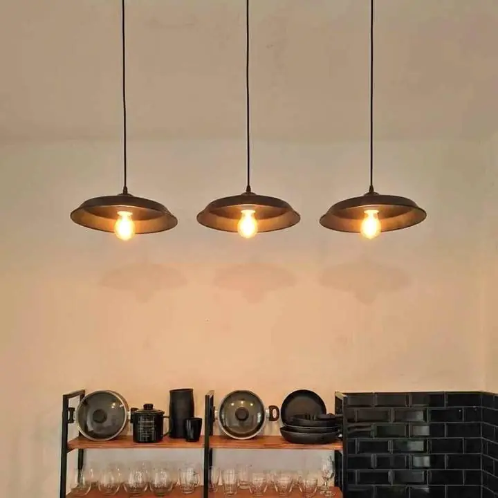 Lampara colgante estilo industrial de 2 o 3 pantallas iluminacion minimalista
