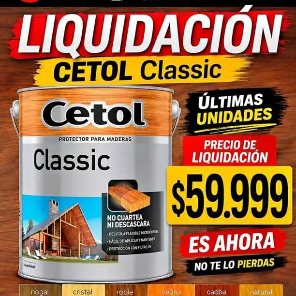 Imperdibleeee! liquidamos cetol original! x 4 lts. adari. beruti 3148 quilmes. ws