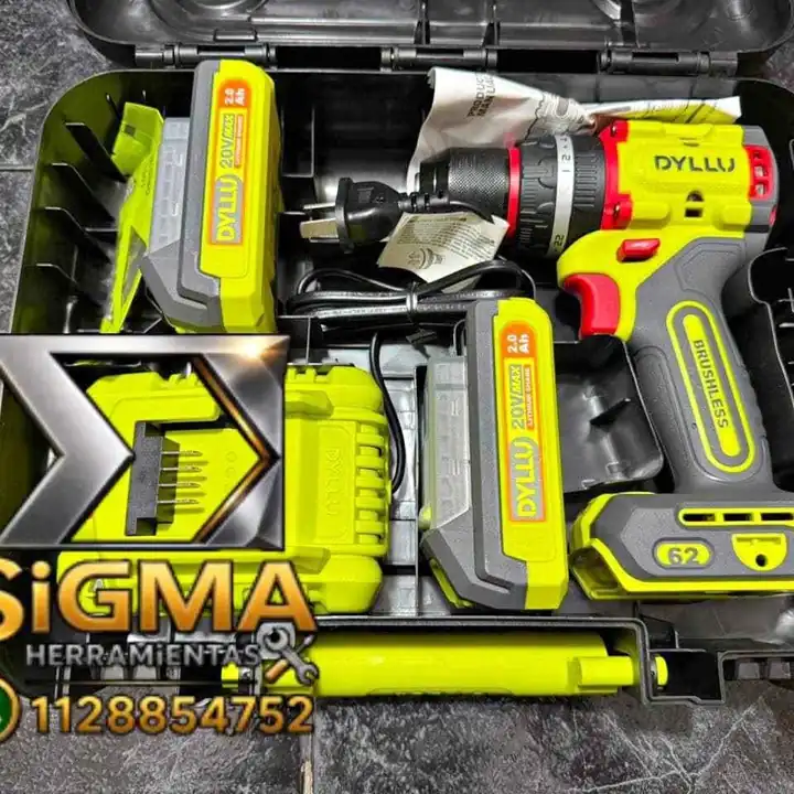 Taladro Atornillador Percutor Inalambrico de 62nm 20v Brushless Dyllu