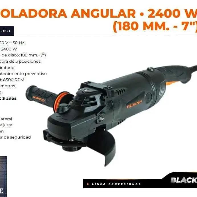 Amoladora electrica de 7" Lusqtoff Black Serie