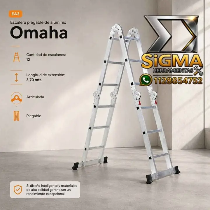 Escalera plegable de aluminio 4x3 Omaha (EA3)