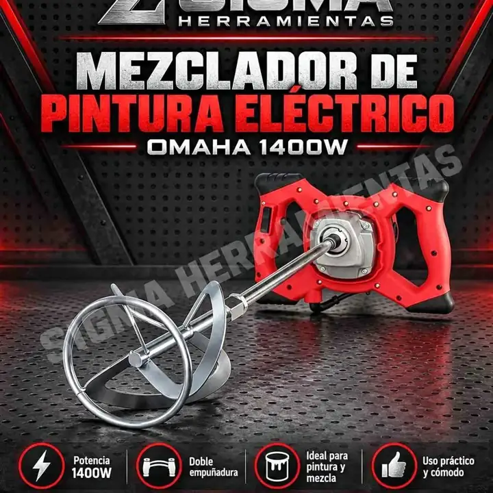 Mezclador de pintura y cemento de 1400W omaha