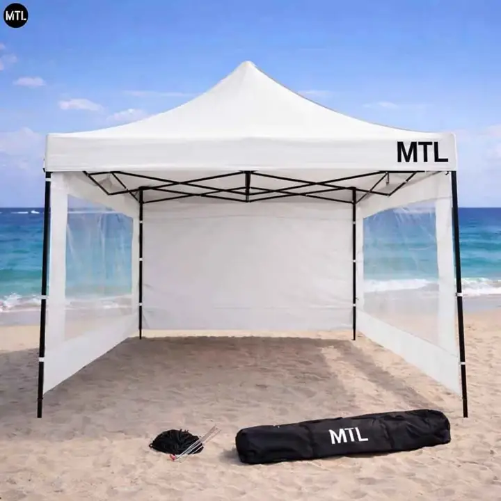 Gazebo 3x3 con Paredes Plegable Profesional Exterior Eventos Blanco MTL