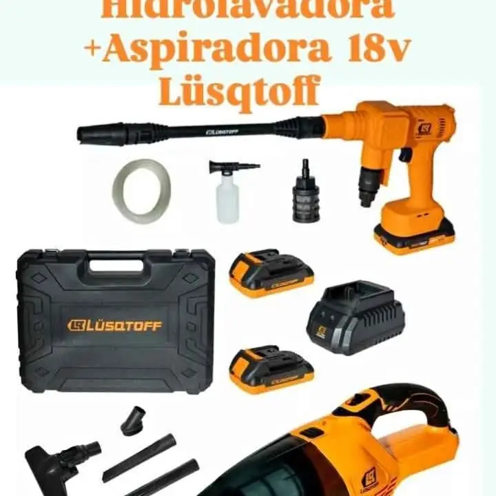 Hidrolavadora y Aspiradora Inalámbrica 18v Lüsqtoff