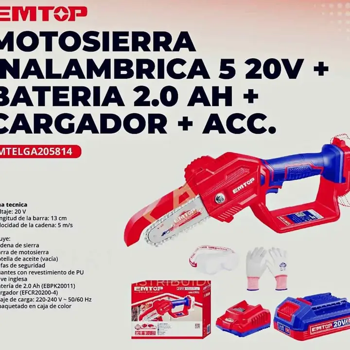 Mini Motosierra inalámbrica 5" 20v EMTOP