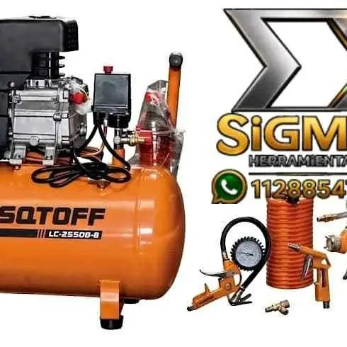 Compresor de Aire 50 L 2.5 Hp Lusqtoff Lc2550b-8kit 5 Pzas