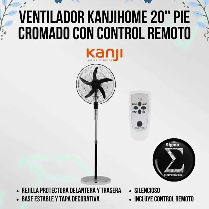 Ventilador de 20" con control remoto Kanji